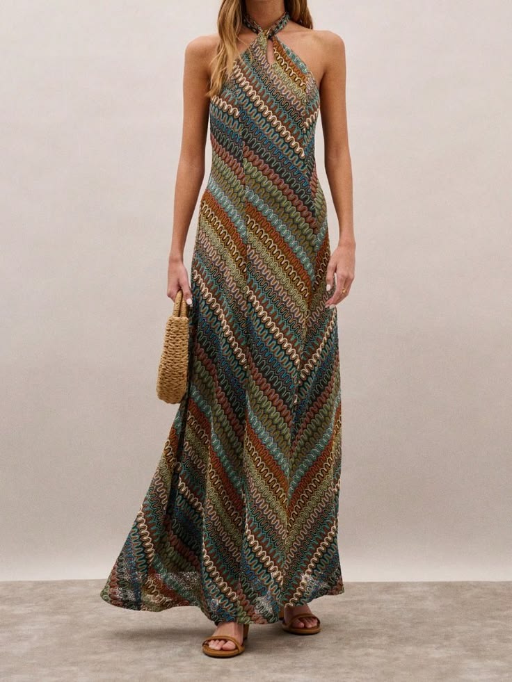 Lucia Boho Patterned Maxi Dress