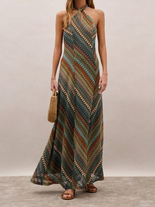 Lucia Boho Patterned Maxi Dress