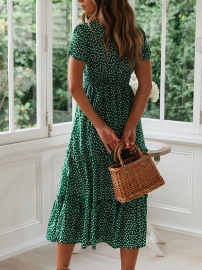 Black Hazel Printed Midi Dress