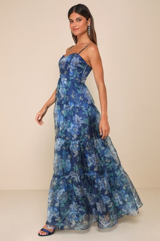 Ophelia Tiered Organza Maxi Dress