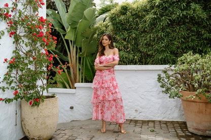 Pink Jenna Floral Maxi Dress