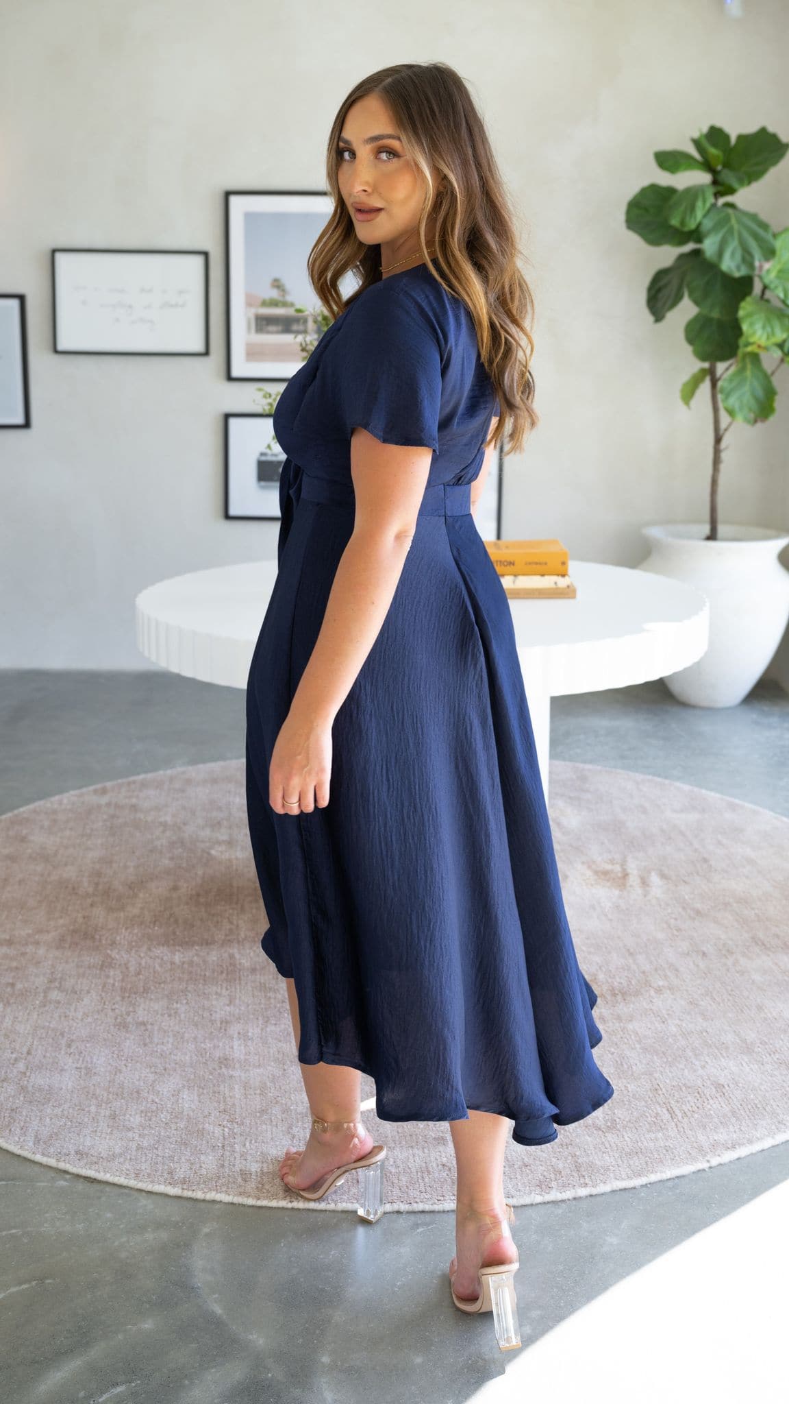 Navy Dahlia Navy Midi Dress