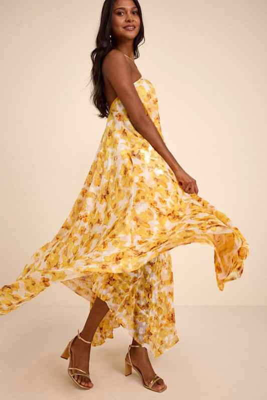 Dezzi Floral Halter Maxi Dress