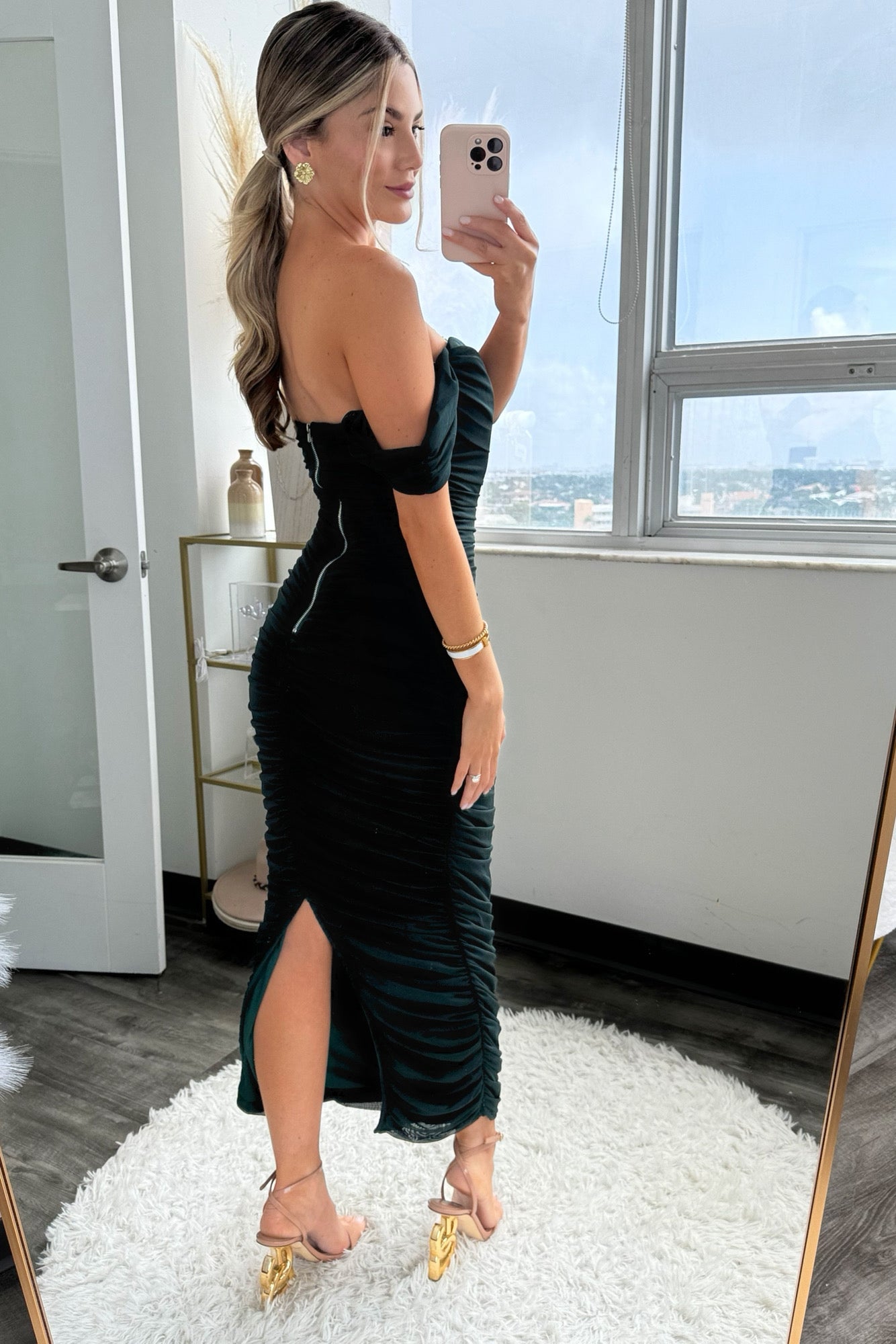 Daphne Ruched Midi Dress