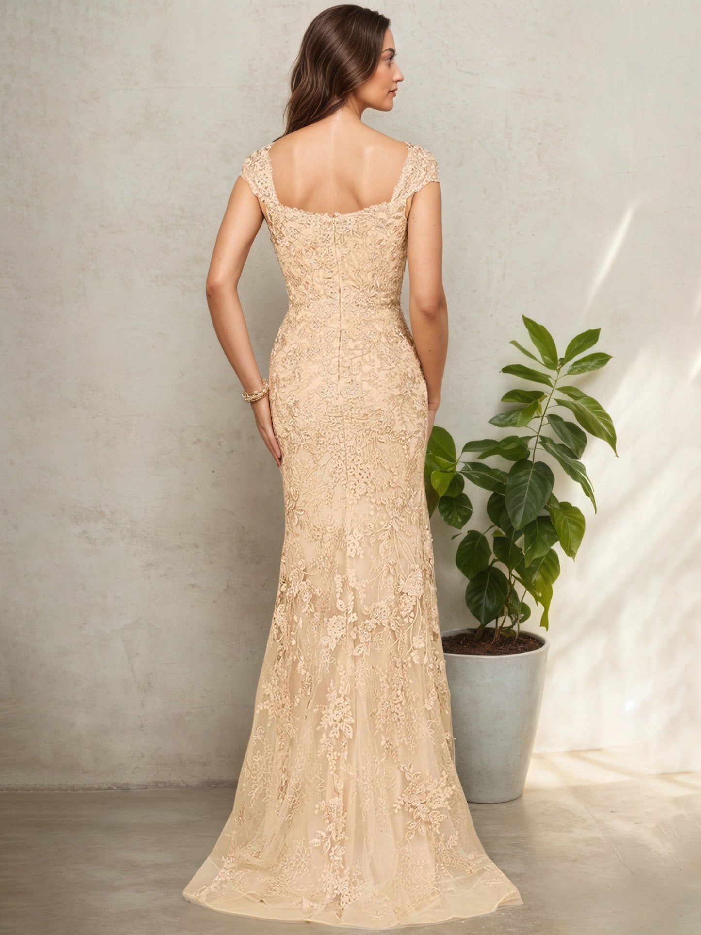 Champagne Eleanor Lace Mother of the Bride Dress