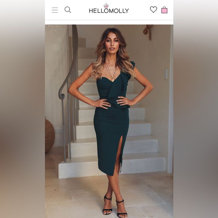 Hello Molly Dresses | Hello Molly Green Caruso Midi Dress Size 8 | Color: Green | Size: 8
