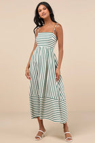 Margot Striped Cutout Midi Dress