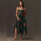 Willa Floral Gown in Navy