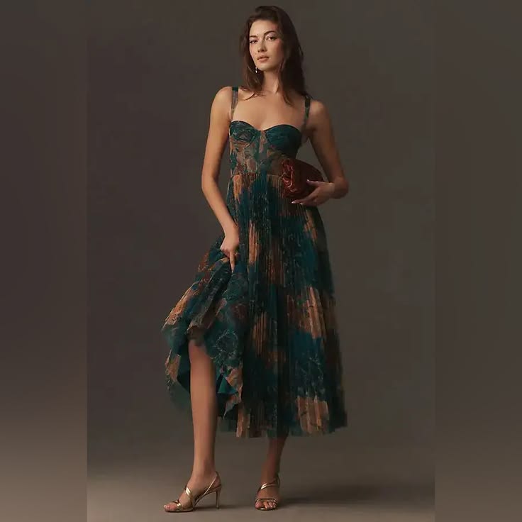 Willa Floral Gown in Navy