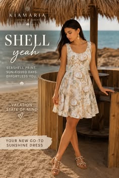 Margot Seashell Print Skater Dress