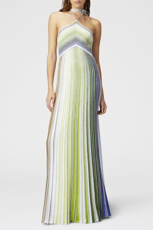 Fltya Metallic Gradient Knit Maxi Dress