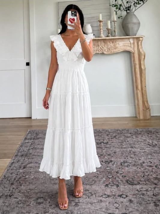 Caroline Ruffle Tiered Maxi Dress
