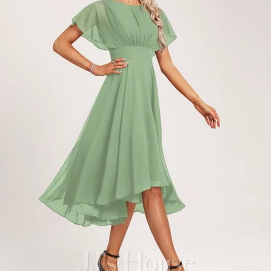 Matilda Chiffon Asymmetrical Bridesmaid Dress