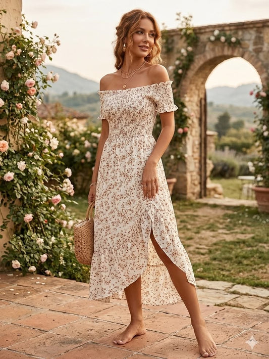 Ophelia Floral Off-Shoulder Maxi Dress