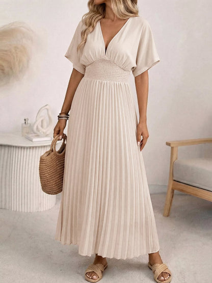 Neck Midi Dress Margot Pleated Maxi Dress