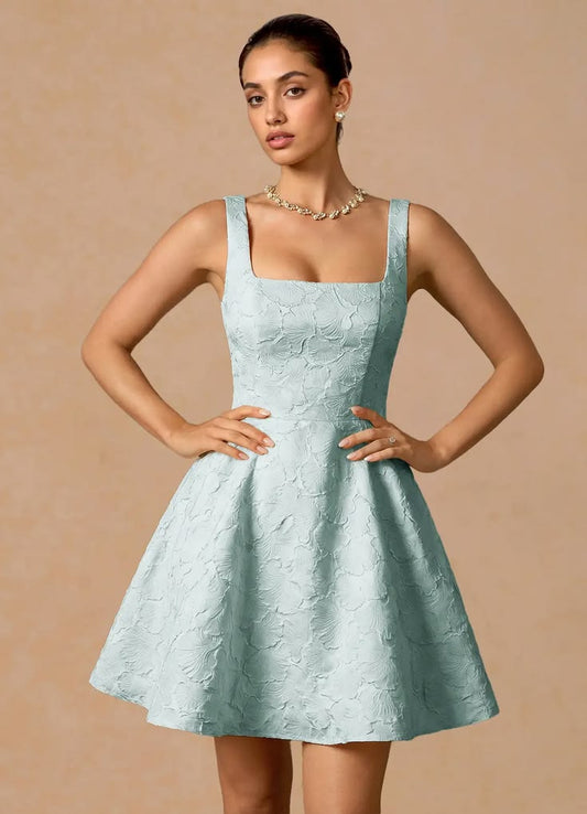 Effie French Blue Mini Dress | Azazie