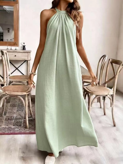 Cream White Margot Halter Maxi Dress in Cream