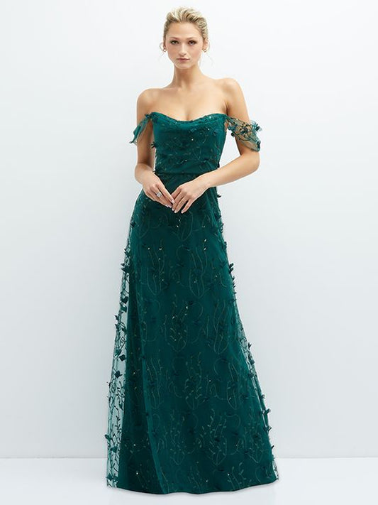 Margot Off-the-Shoulder Floral Embroidered Dress