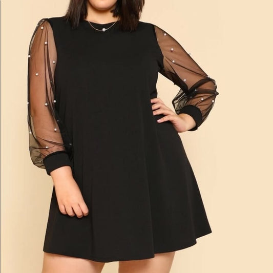 Shein Dresses | Shein Plus Black Pearl Dress | Color: Black | Size: 0x