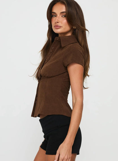 Cord Blouse Top
