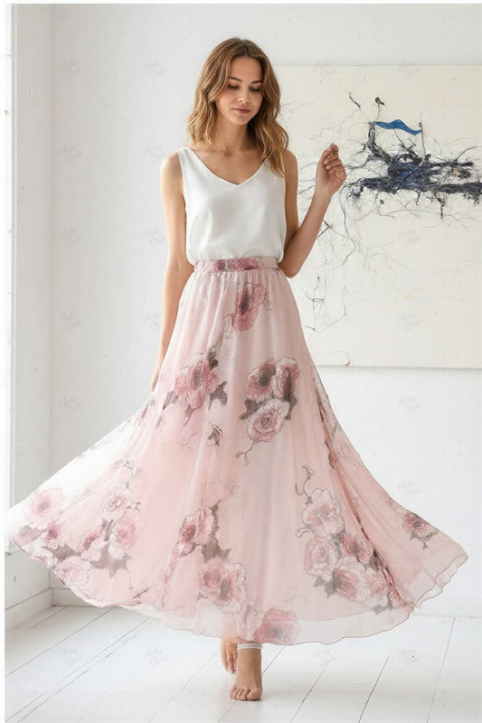 Arabella Floral Chiffon Midi Dress