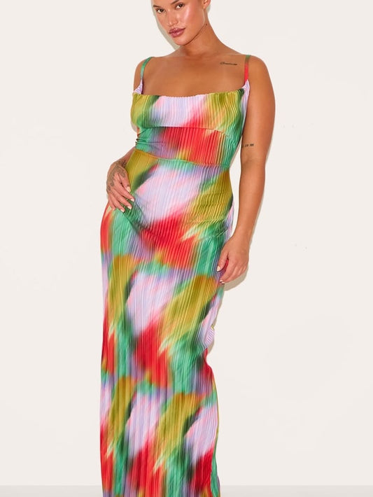 Arabella Plissé Maxi Dress