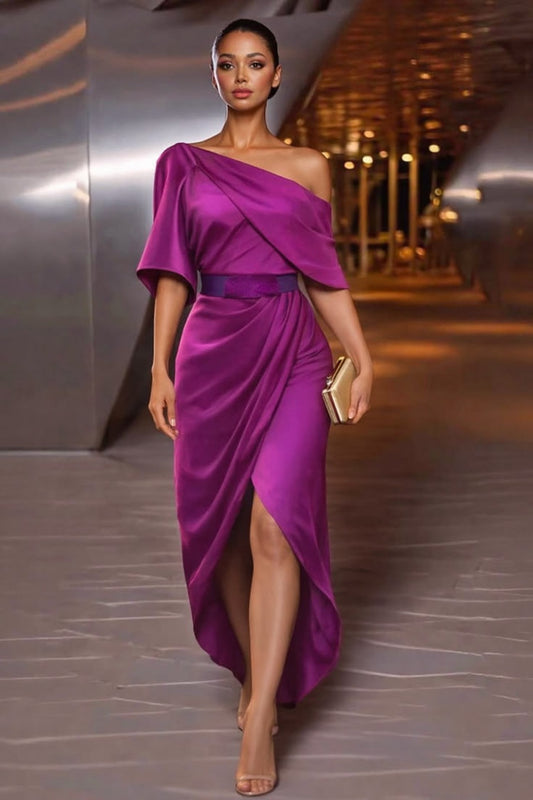 Vivienne Satin One-Shoulder Maxi Dress