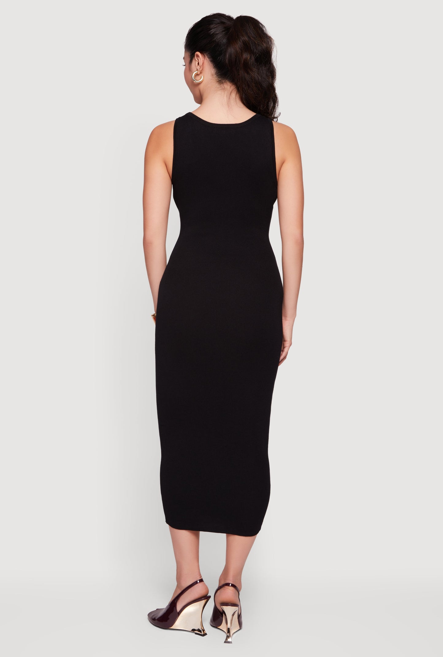 BLUE Margot Plunge Sleeveless Midi Dress