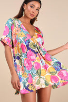Arabella Floral Satin Babydoll Dress