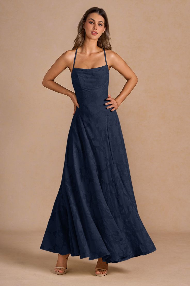 Azazie Irelia Navy Maxi Dress