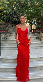 Elegant Mermaid Spaghetti Straps Red Prom Dress 21th Birthday Outfits P662 - GREEN / Custom Size(Add Your Size On ”Order