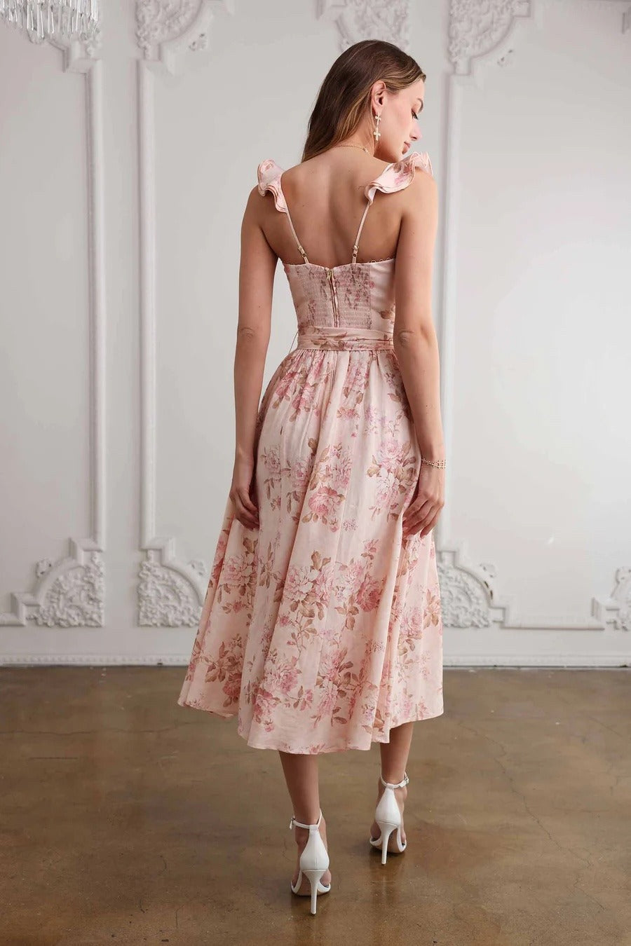 Pink Margot Floral Cami Midi Dress