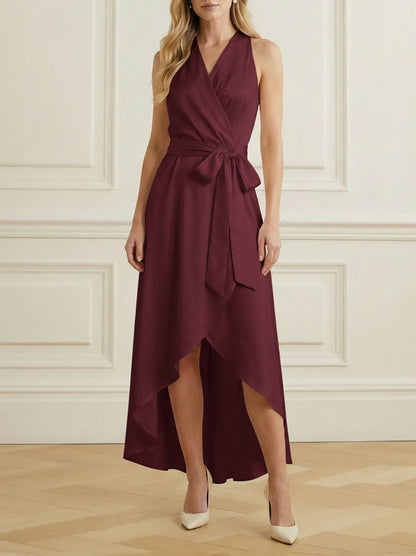 GREEN Margot High-Low Ruffle Maxi Dress