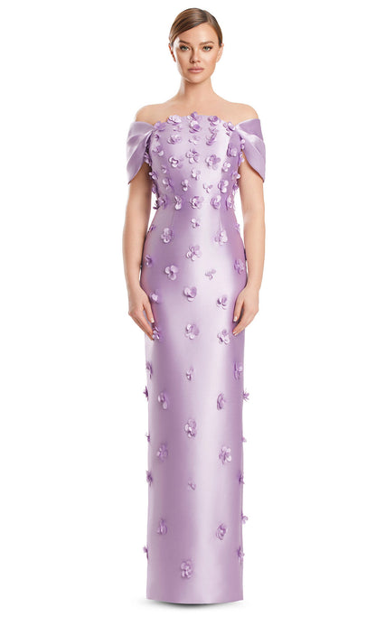 Wheat Alexandra Appliqué Strapless Gown