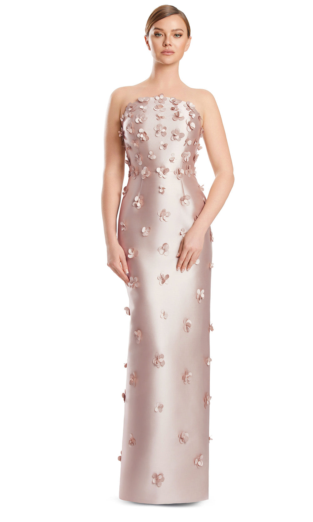 Lilac Alexandra Appliqué Strapless Gown