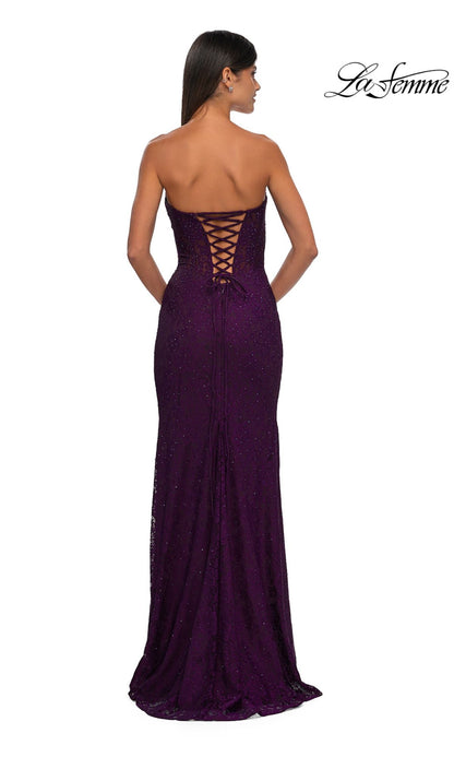 Black Vivienne Lace Strapless Gown
