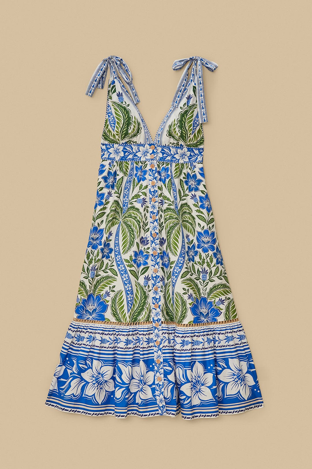 White Tropicance Midi Dress Margot Linen Maxi Dress in Off-White Flora