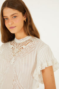 White Blouse With Appliqués