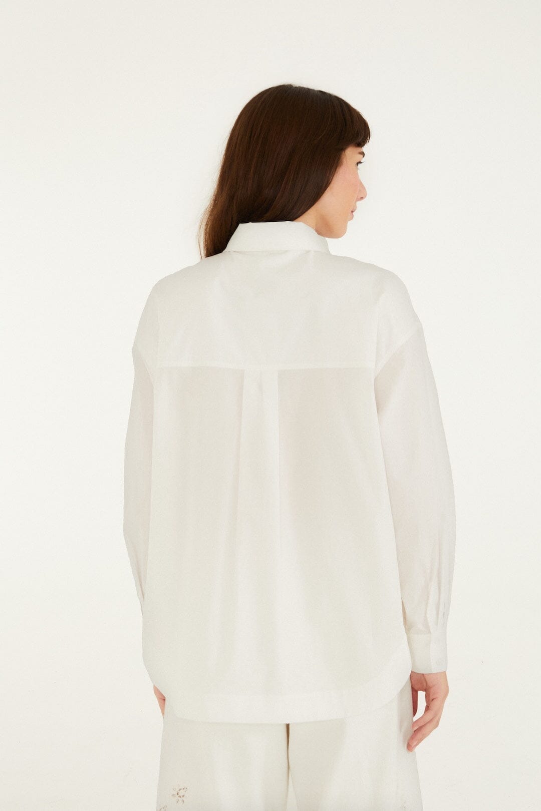 White Rosy Shirt Margot Linen Maxi Dress in Off-White Flora