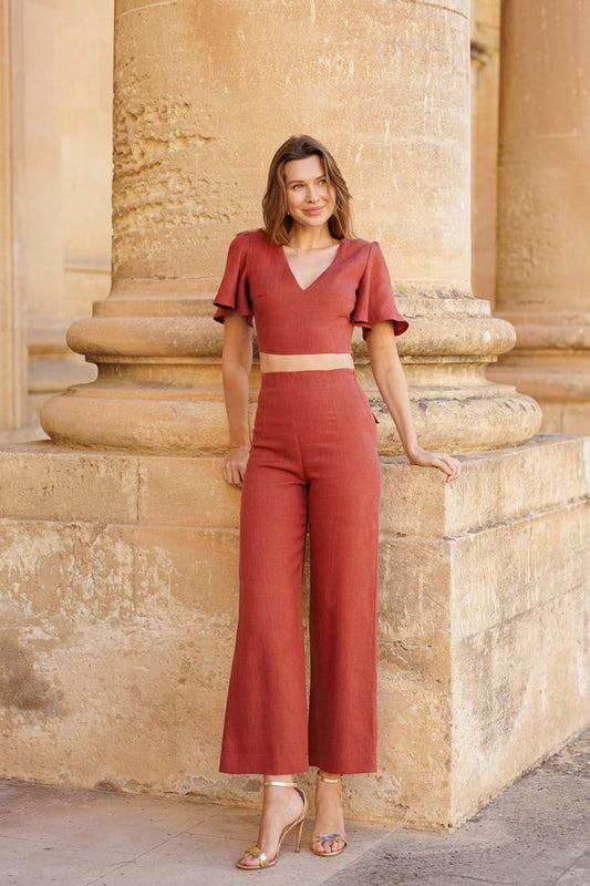 Margot Linen High-Waist Trousers