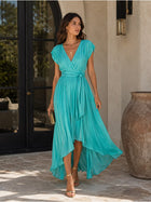Rebecca High-Low Maxi Dress in Mint Turquoise