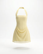 Lia Halter Neck Square Dress - Yellow / L