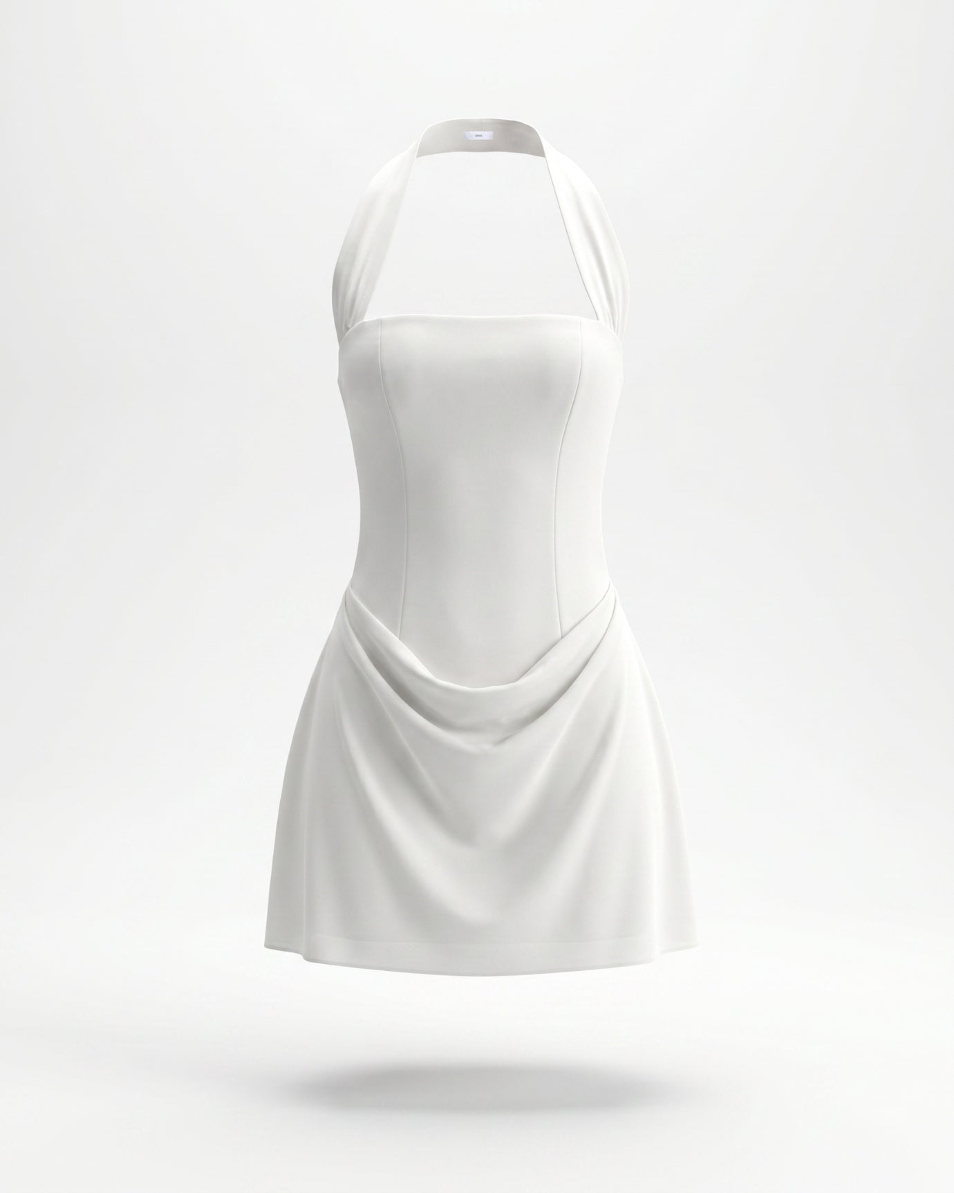 White Lia Halter Neck Square Dress - Yellow / L