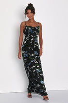 Arabella Burnout Velvet Cowl Dress