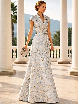 Margot Jacquard A-Line Gown
