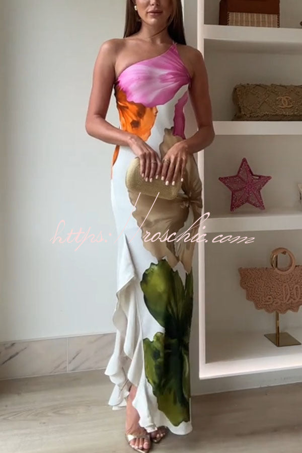 White Valentina Floral Maxi Slip Dress