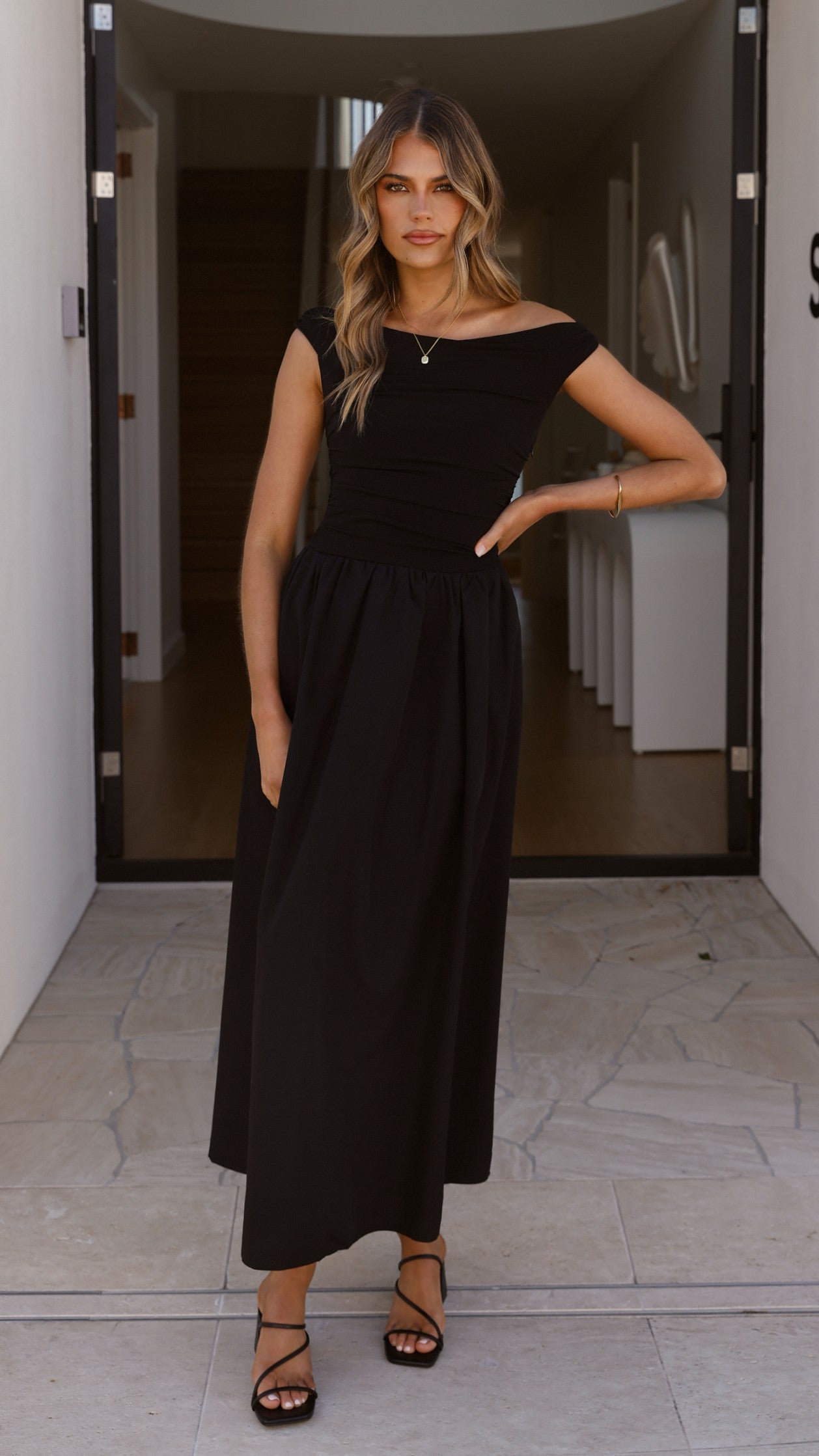 Black Immy Midi Dress in Chocolate