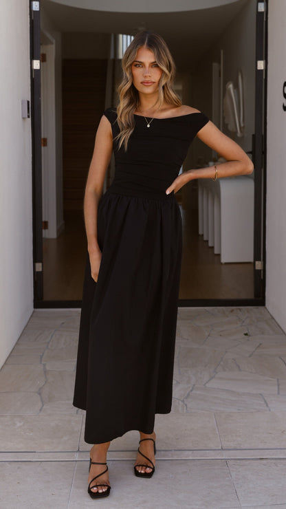 Black Immy Midi Dress in Chocolate