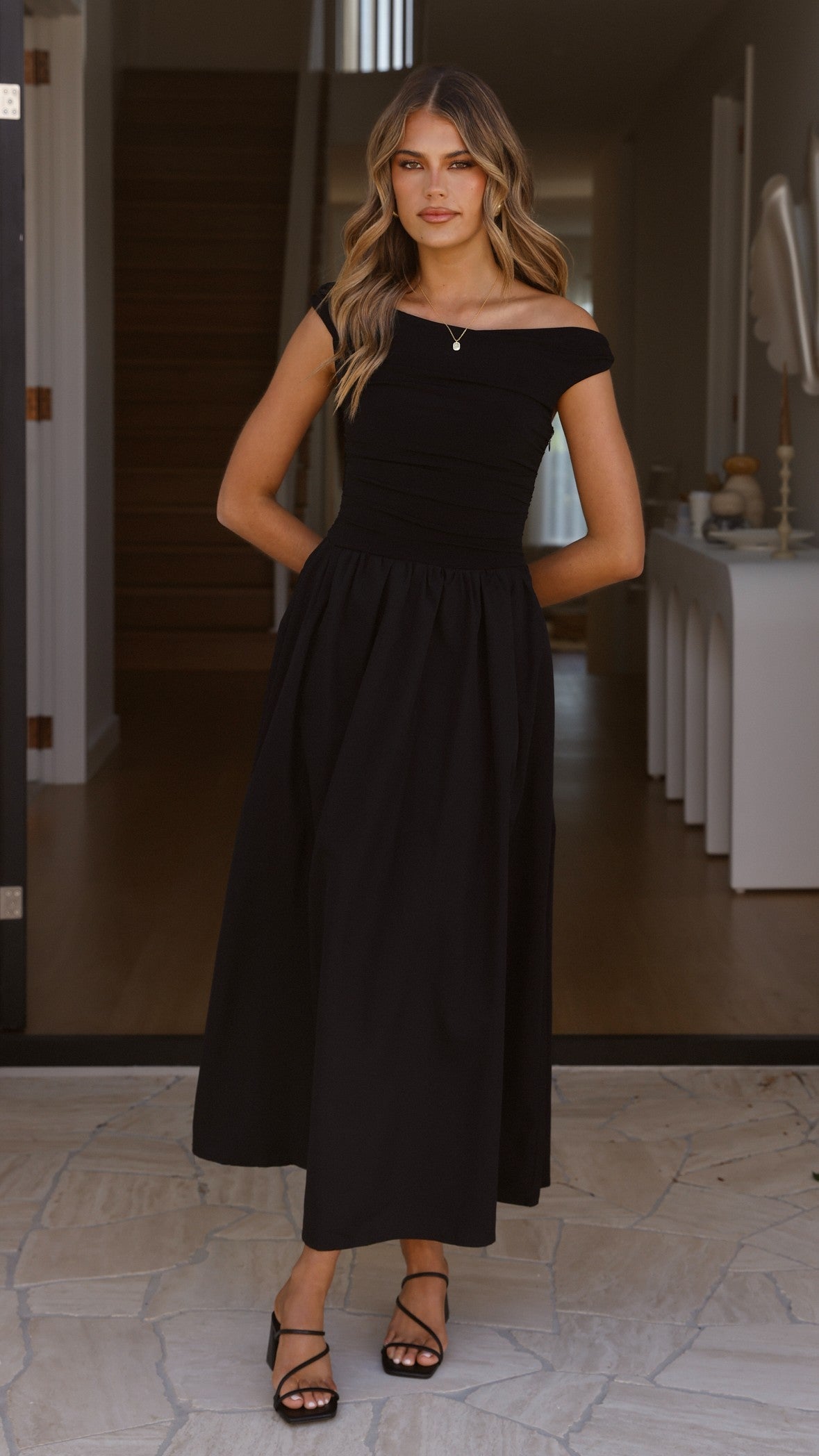 Black Immy Midi Dress in Chocolate