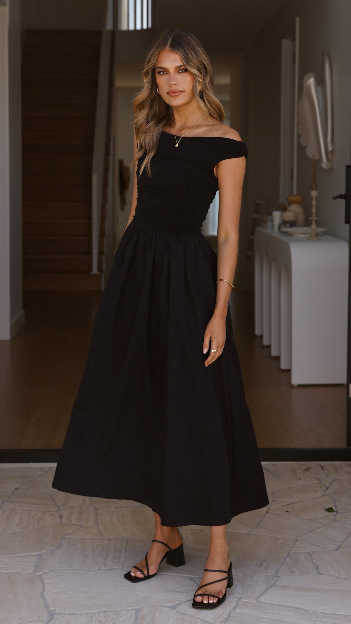 Black Immy Midi Dress in Chocolate